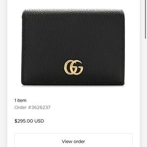 Gucci Black Wallet with Gold Logo